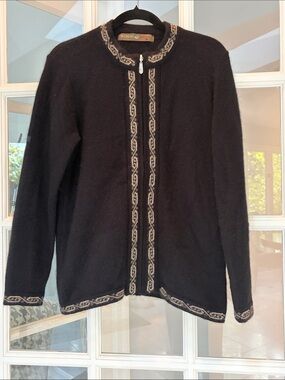 Ladies Nee Zealand Merino Possum Fur Zip Sweater - Sz M